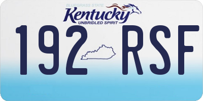 KY license plate 192RSF