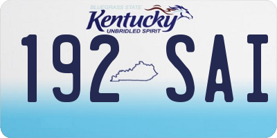 KY license plate 192SAI