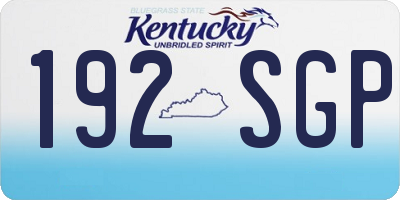 KY license plate 192SGP