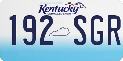 KY license plate 192SGR