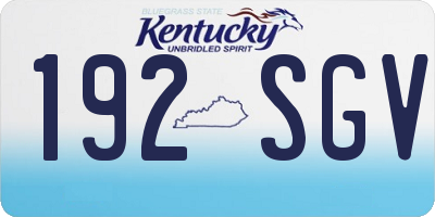 KY license plate 192SGV