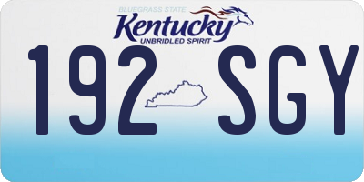 KY license plate 192SGY