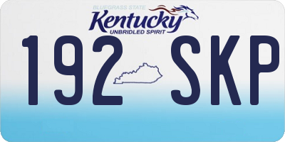 KY license plate 192SKP