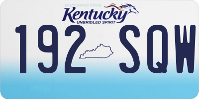 KY license plate 192SQW