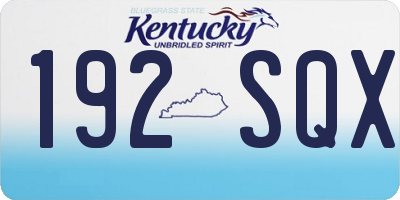 KY license plate 192SQX
