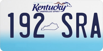 KY license plate 192SRA