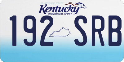KY license plate 192SRB