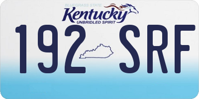 KY license plate 192SRF