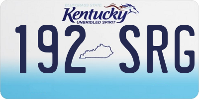 KY license plate 192SRG