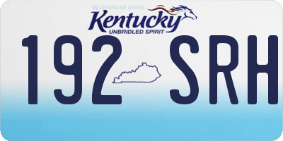KY license plate 192SRH