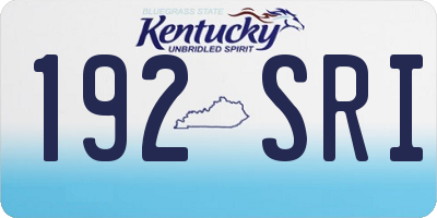 KY license plate 192SRI
