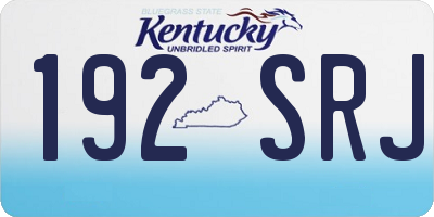 KY license plate 192SRJ