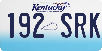 KY license plate 192SRK