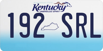 KY license plate 192SRL