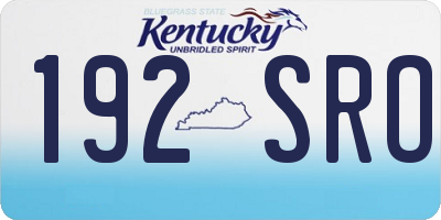 KY license plate 192SRO