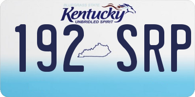 KY license plate 192SRP