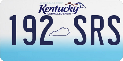 KY license plate 192SRS