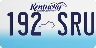 KY license plate 192SRU