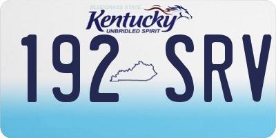 KY license plate 192SRV