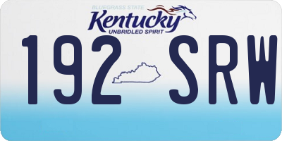 KY license plate 192SRW