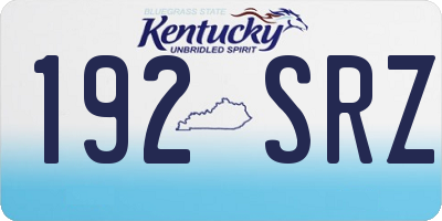 KY license plate 192SRZ