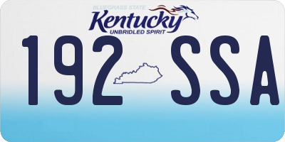 KY license plate 192SSA
