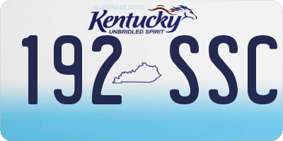 KY license plate 192SSC