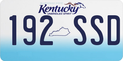 KY license plate 192SSD