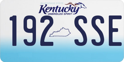 KY license plate 192SSE
