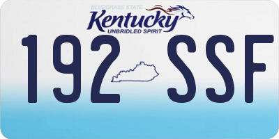 KY license plate 192SSF