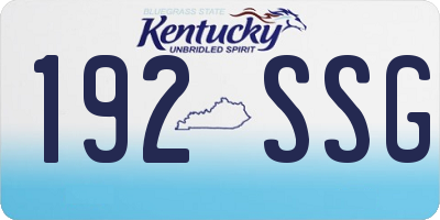 KY license plate 192SSG