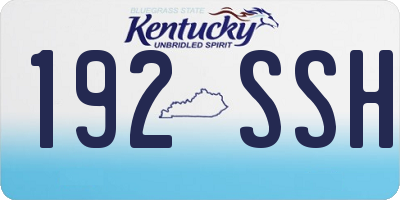 KY license plate 192SSH