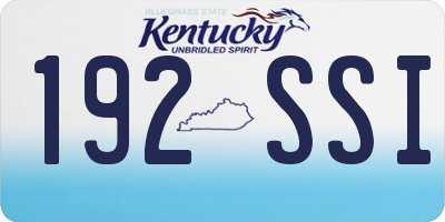KY license plate 192SSI