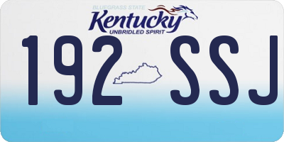 KY license plate 192SSJ