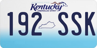 KY license plate 192SSK