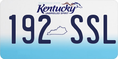 KY license plate 192SSL
