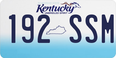 KY license plate 192SSM