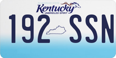 KY license plate 192SSN