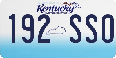 KY license plate 192SSO