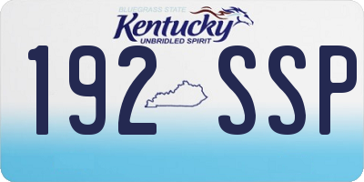 KY license plate 192SSP