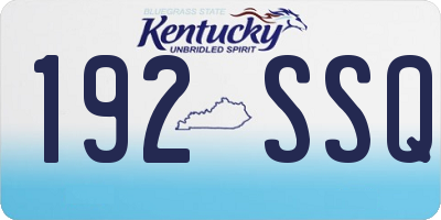 KY license plate 192SSQ