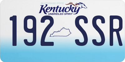 KY license plate 192SSR