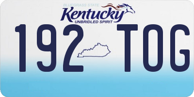 KY license plate 192TOG