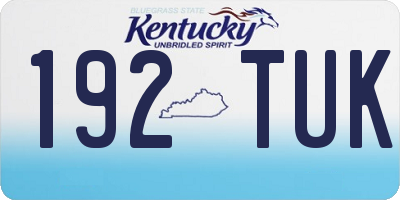 KY license plate 192TUK