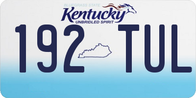 KY license plate 192TUL