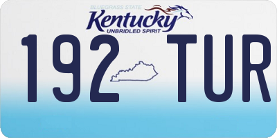 KY license plate 192TUR