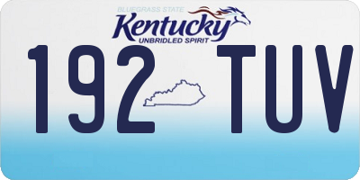 KY license plate 192TUV