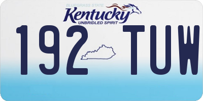 KY license plate 192TUW