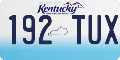 KY license plate 192TUX