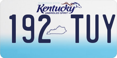 KY license plate 192TUY